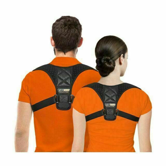 Gearari Upper Back Brace Posture Corrector for Unisex – Black