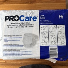 Procare Breathable Adult Briefs Diapers Large 45″ – 58″ Waist – 18 Count ~ NEW