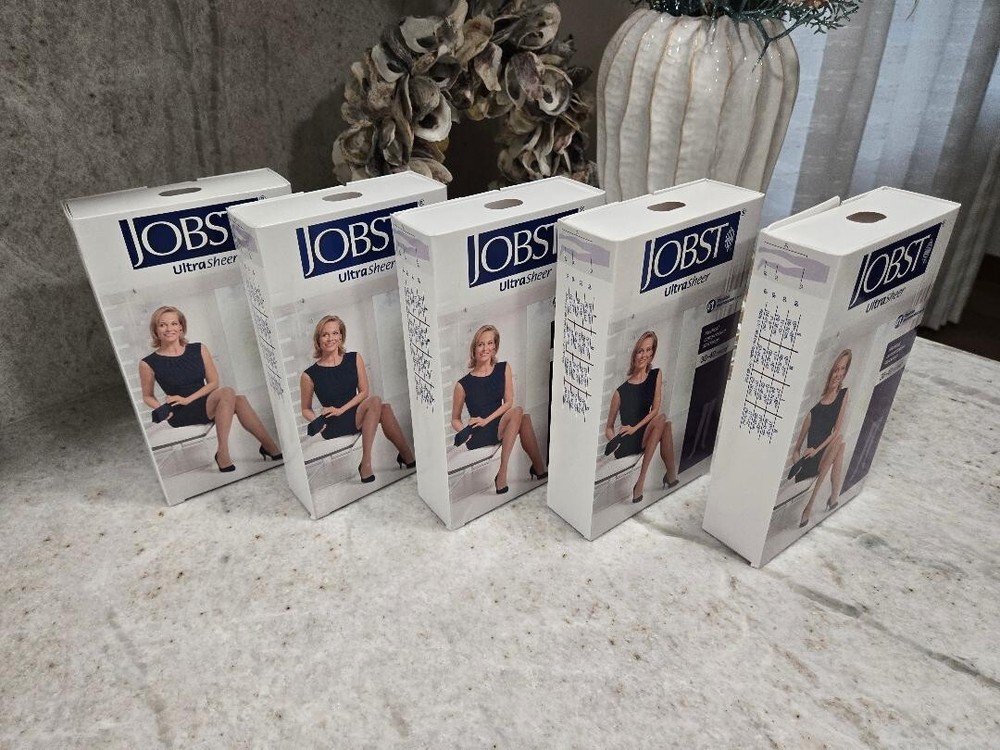 NEW Jobst Compression Thigh High 30-40 Size SMALL BLACK Ultra Sheer LOT of 5 NIB