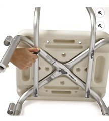 Guardian Folding Shower Chair Backrest Padded Arms Non-Slip Adjustable 16-21″