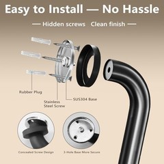 Safety Handle Bar Iron Outdoor Deck Rail Banister Bath Shower Grab Indoor & Outd
