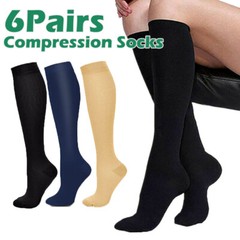 3Pair 20-30mmHg Compression Socks Medical Varicose Vein Relief Support Knee High