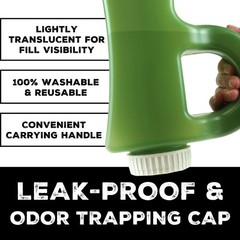 The Original Pee Jug – 2011mL (68oz) Leak & Spill-Proof Portable Green