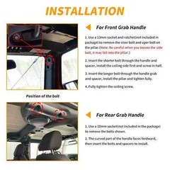 Front & Rear Grab Handle Kit Aluminum Alloy Grab Bar for 2007-2018 Jeep Wrang…