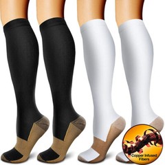 3x Copper Socks Miracle Support Compression Stocking 15-20mmHg Fit Men’s Women’s