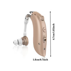 Discreet Behind-the-Ear Hearing Aid Available In 1pc/2pcs, Long-Lasting 50-Hour