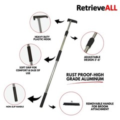 RetrieveALL Telescoping Cargo Tool – 3 to 6 Ft Truck Bed Reach Pole, Heavy Duty