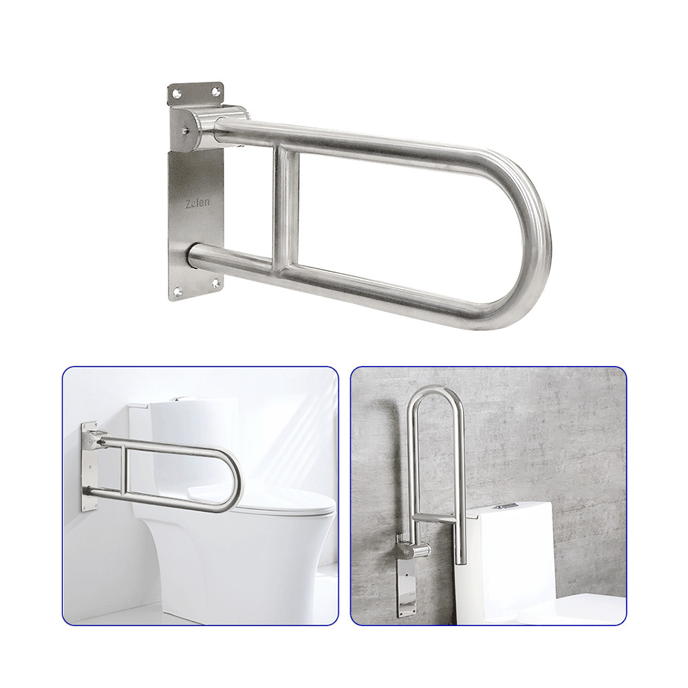 Flip Up Grab Bars Handicap Rails Toilet Safety Rails Stainless Steel Grab Bar