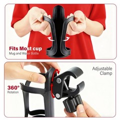 Universal 360° Beverage Cup Holder For Wheelchair Walker Rollator Bike