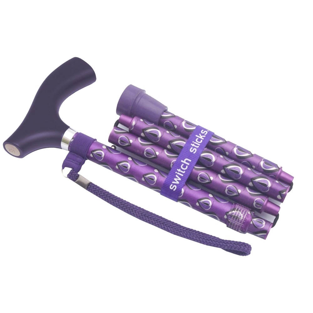 Switch Sticks Viking Print Aluminum Folding Cane 32 to 37 Inch Height