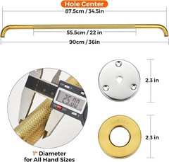 Heavy Duty 36″ Gold Grab Bars for Shower – 2pk, 500lb Capacity, Stainless