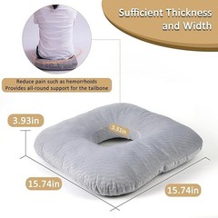 NEW – Hshbxd Gray Donut Pillow for Tailbone Pain Relief – 15.74″x15.74″