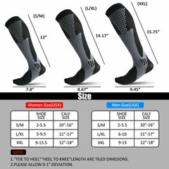 5 Pairs 30-40 mmHg Compression Socks-Knee High for Running&Sports| Ankle Support