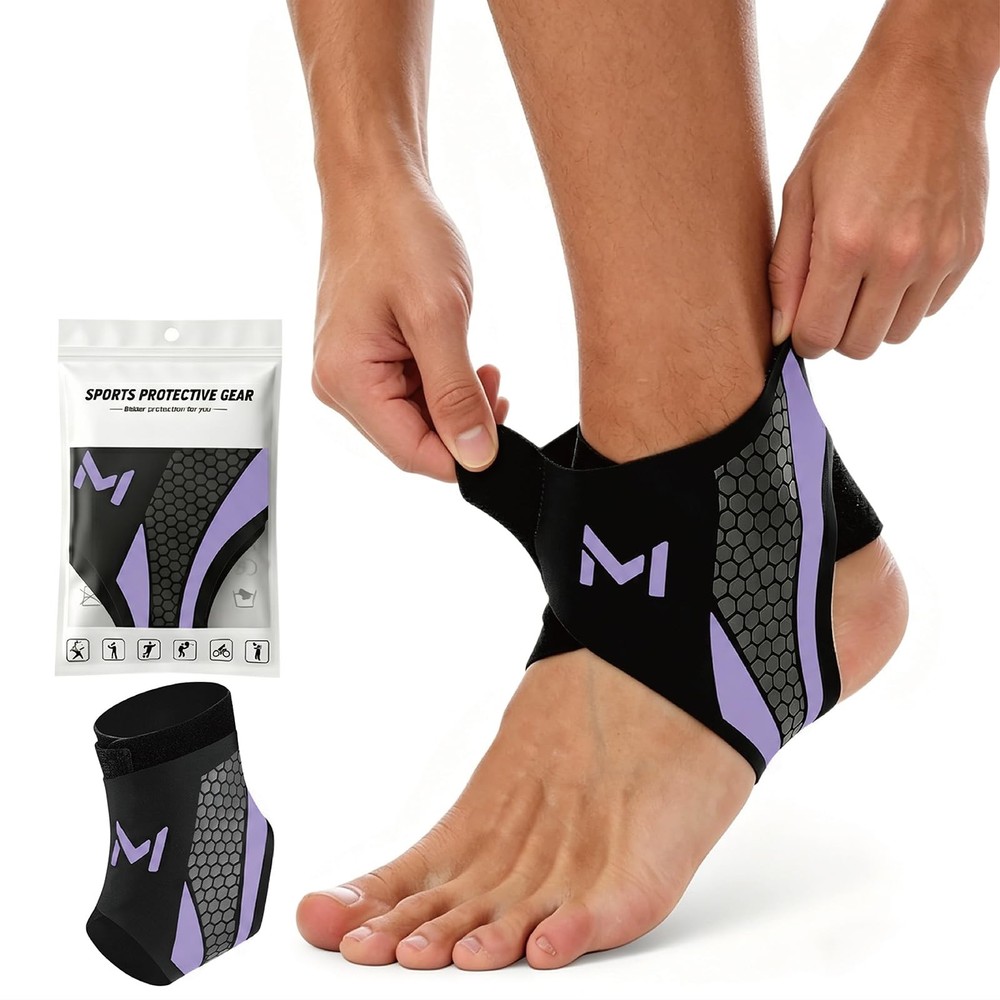 Buoydas Ankle Brace for Men & Women, Breathable Compression 1pc, Purple