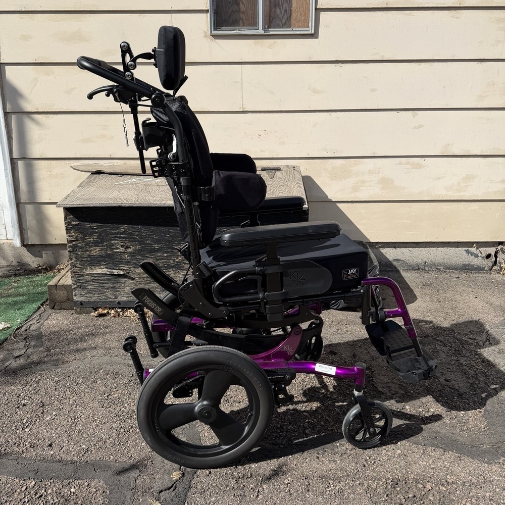 Ki Mobility Focus CR Tilt-In-Space Manual Wheelchair w/ Extra Features Purple