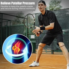 Silicone Patella Knee Band for Basketball Patella Tendon Support Knee Pain Ru…