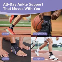 Buoydas Ankle Brace for Men & Women, Breathable Compression 1pc, Purple