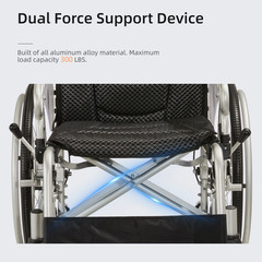 FDA Lightweight 21lb Portable Wheelchair 6-Tire All Terrain for Elderly Disabled