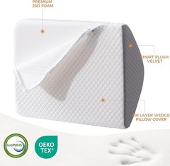 Knee Wedge Pillow for Back Pain Relief & Post Surgery, 8" Leg Elevation