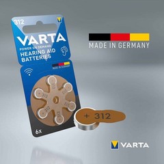 30 Varta Size 312 Pr41 Hearing Aid Batteries 1.45v Zinc Air Germany Exp 2028