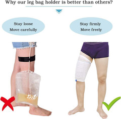 Catheter Leg Bag Holder 4 Pack Fabric Urinary Drainage Bag Straps for Men Women