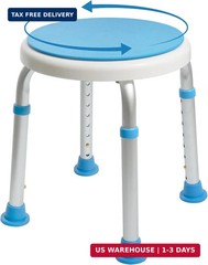 Vaunn Medical Tool-Free Assembly Adjustable Swivel Shower Stool Seat Bench with