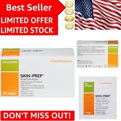Skin-Prep Protective Barrier Wipes – 50 Count, Safe & Gentle for Sensitive Skin