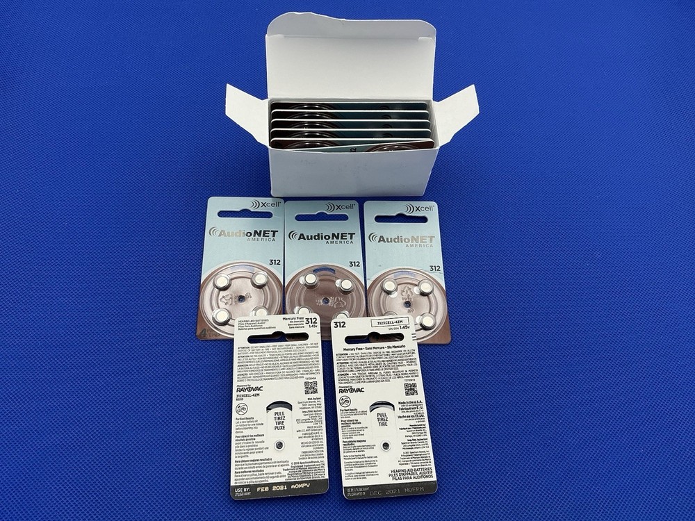 Xcell Hearing Aid Batteries Size 312 Brown 15 Packs 60 Total Expired Dec 2021