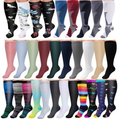 3/4/5 Pairs Plus Size Compression Socks Extra Wide Calf Knee High Support Socks