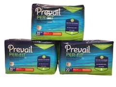 Prevail Unisex Underwear 20-Pack Size Medium 34″-46″ (Lot Of 3)