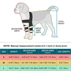 Adjustable Dog Knee Brace with 4 Support Strips, Elbow Support, Reflective Wrap