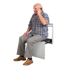 Wall Mounted Shower Chair Silvery Aluminum Alloy Foldable Shower Bench Folding~