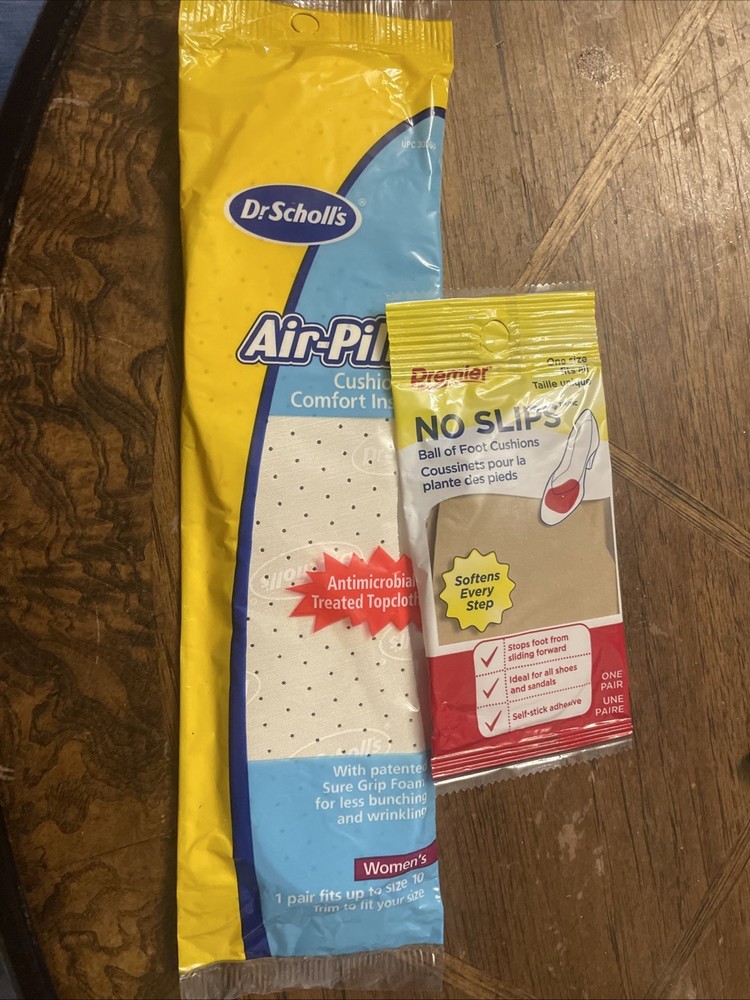 Dr. Scholl’s Air-Pillo Cushioning Comfort Womens Sz 10 Anti-Microbial Insoles