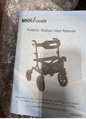 MAXWALK Rollator Walker with Seat Tall for Seniors 12″ Big Rubber Wheels | GOLD