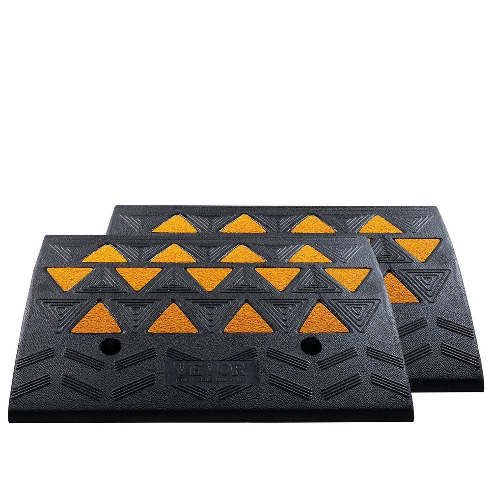 2-Pack 6″ Rubber Curb Ramps 15T/33069LB Capacity Heavy Duty Driveway Ramps