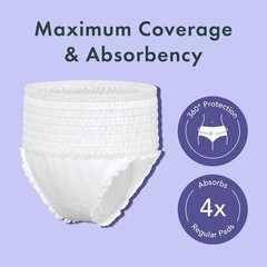 Rael 20 Pack Organic White Women’s Large / Extra Large Disposable Underwear