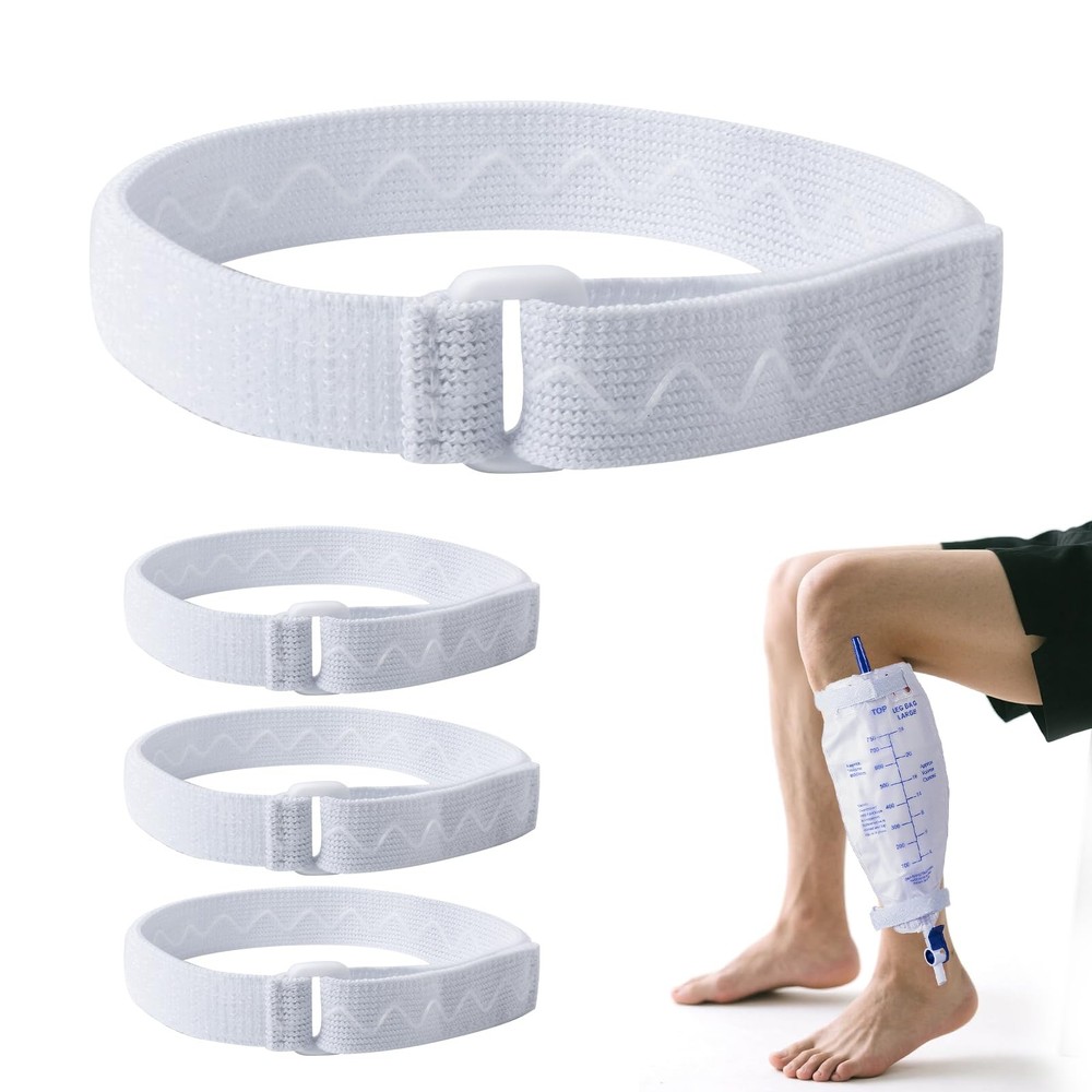 Anti-Slip Catheter Leg Bag Strap, 16 in / 40 cm | Silicone Grip, Adjustable H…