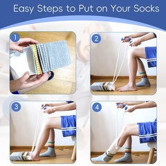 Sock Aid, Aid Device for Seniors, Helpers to Put on Your Socks Grey