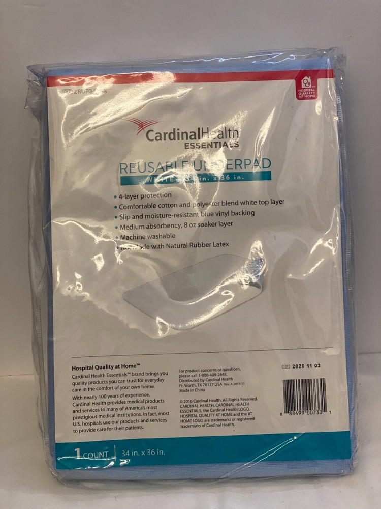 Cardinal Health Essentials Reusable Underpad 34in x 36in