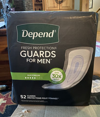 Depend Men’s Guards Incontinence Pads, Maximum Absorbency, 52 Count