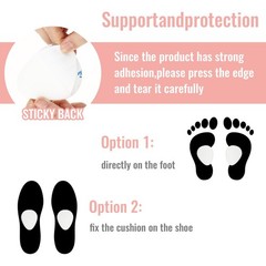 20 Pcs Metatarsal Felt Foot Pad(1/4″ Thick), 2.76 x 2.36 x 0.24 Inch, White