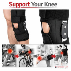 Knee Brace Compression Sleeve Hinged Joint Support Open Patella Stabilizer Wrap