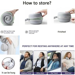 Povinmos Travel Pillow with New Cool Material,Neck for Standard, Pink