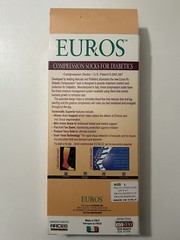 NIB Euros Diabetic Compression Socks Size L Made in Italy – White