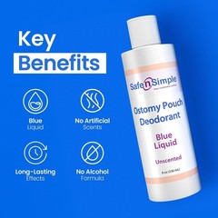 Safe n‘ Simple Ostomy Deodorant Classic Blue – Odor Eliminator 8 Fl Oz