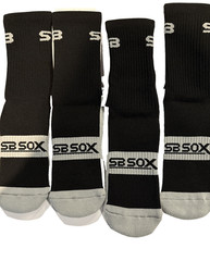 SB Grip Sox for Everyday Wear 2 Pk Unisex Black w Gray Mens: 6-12, Womens: 7-13