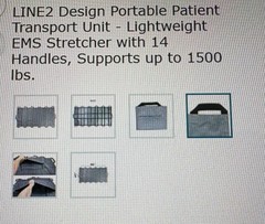 NEW Line2 Design Portable Transport Unit Patient Strecher Gray