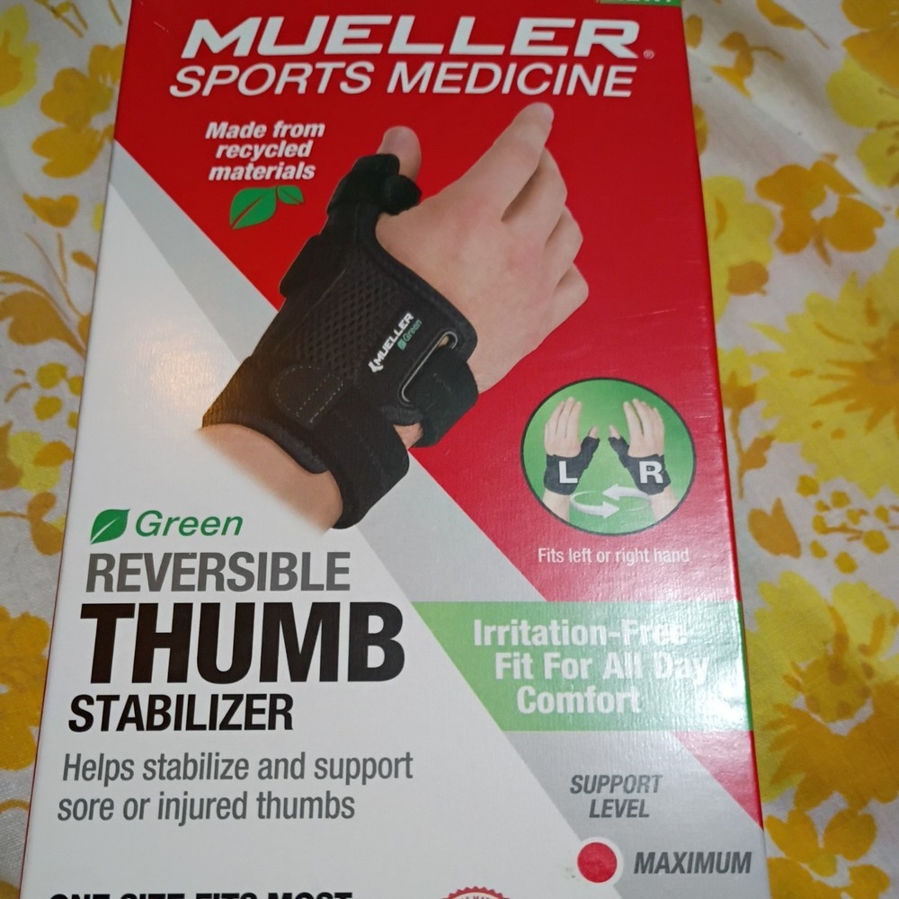 Mueller Sports Medicine Reversible Thumb Stabilizer, Black Fits 5.5-10.5″ 62712