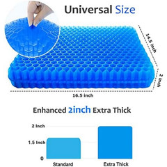 Gel Seat Cushion for Long Sitting Extra Thick Gel Cushion for Wheelchair So…..
