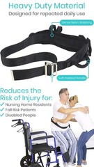 Vive Gait Belt (300Lbs) Transfer Belt with Handles – Medical Nursing Safety Pati